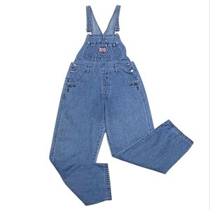 Revolt Denim Jean Bib Overall Boho Flowers Long Pants Jumper Straight Leg Bibs